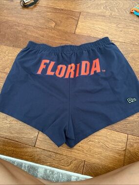 Florida Navy Women's Athletic Shorts with Orange Logo